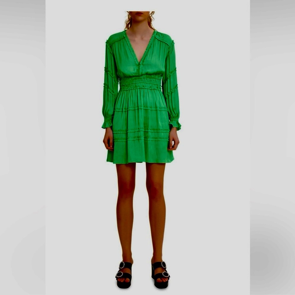 NWT Maje Rilani Ruffle Trim Dress